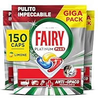 Fairy Platinum Plus Pastiglie Lavastoviglie, 150 Capsule, Limone, Detersivo Con Tecnologia...