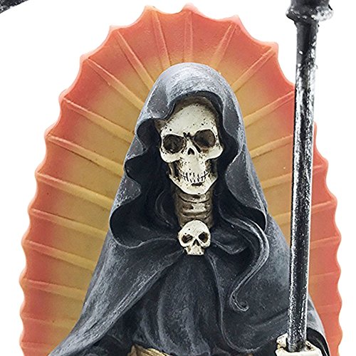 Estatua Santa Muerte Negra de Resina 7.25 pulgadas miniatura 6