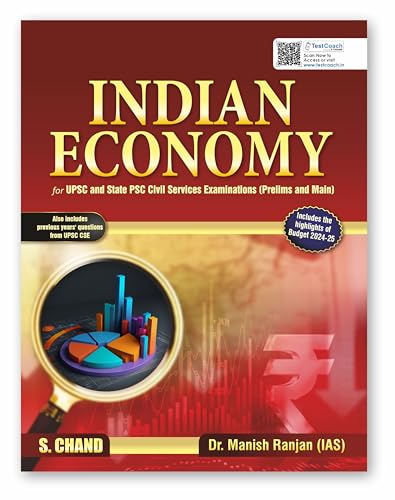 Image of Indian Economy (English) | IAS UPSC & State PSC Civil Services Exam (Prelims & Main) | Administrative Exams | Includes Previous Year Question PYQ from UPSC CSE & Budget 2024 - 2025 | S Chand Book