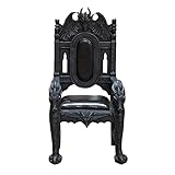 Pacific Giftware Gothic Dragon Throne Chair Gothic Furniture with Intricate Handcrafted Dragon Sculptures Resin for Medieval Home Decor Living Room Dining Room Chair 51.5" Tall