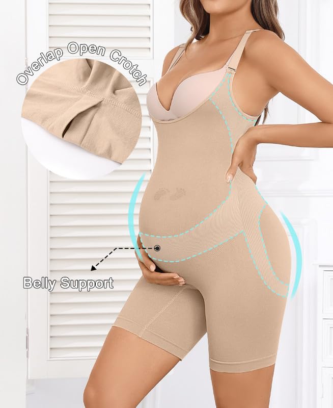 Damen Umstandsbody Nahtlose Schwangerschaft Shapewear Shorts Unterkleider Bauchstütze