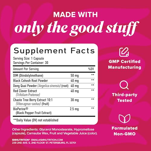 Image of Menopause Vitamins Beadlets with Black Cohosh, Red Clover & More | Hot Flashes, Night Sweats & Mood Support | Menopause Supplements for Women with Dong Quai, Chaste Tree Berry & DIM | Non-GMO 30ct