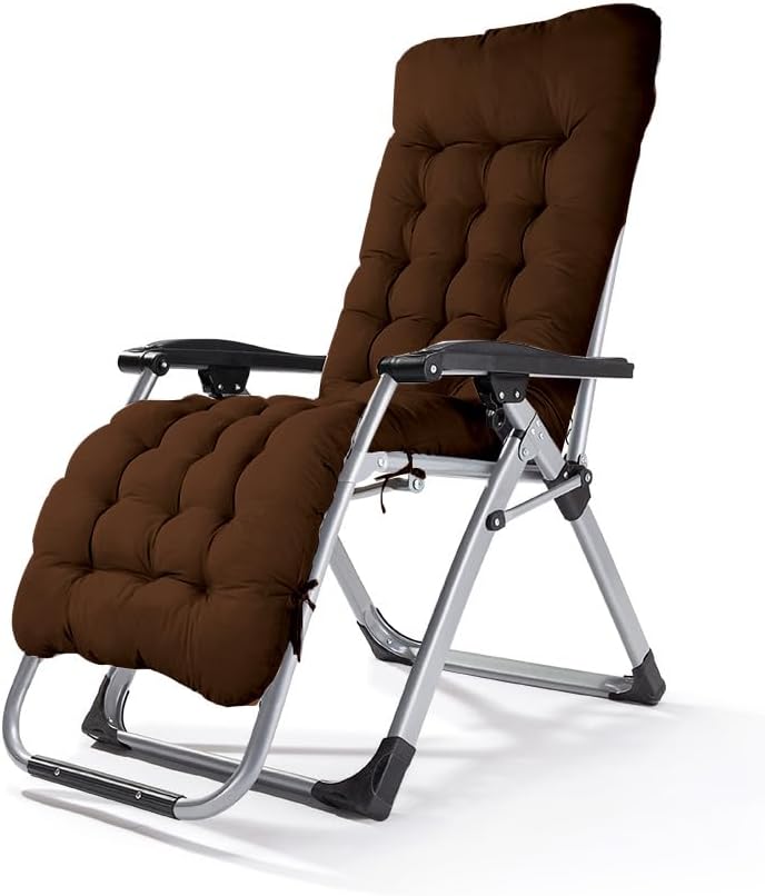 65” Lounge Chair Cushion, THABTAD Soft Seat Cushion Thicker Chair Pad,Non-Slip Rocking Chair Cushion with Ties for Patio Furniture Indoor Outdoor Recliner Chair, Brown