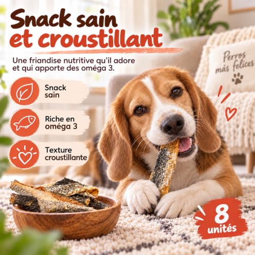 MAIKAI Lachshaut Rollen für Hunde, Getrockneter Hundesnack mit Omega-3 150g