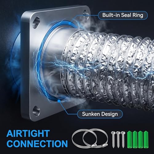Image of Magnetic Dryer Vent Coupling Kit DV180 Airtight Seal，2.6ft 4 inch Duct and two Clamps for Tight Spaces | Quick Connection and Disconnection, Quick-Installation, Improves Airflow & Safety