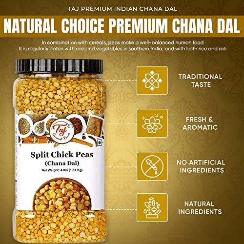Taj Premium Indian Chana Dal, Split Desi Chickpeas (4-Pounds (Jar)) #TOP2