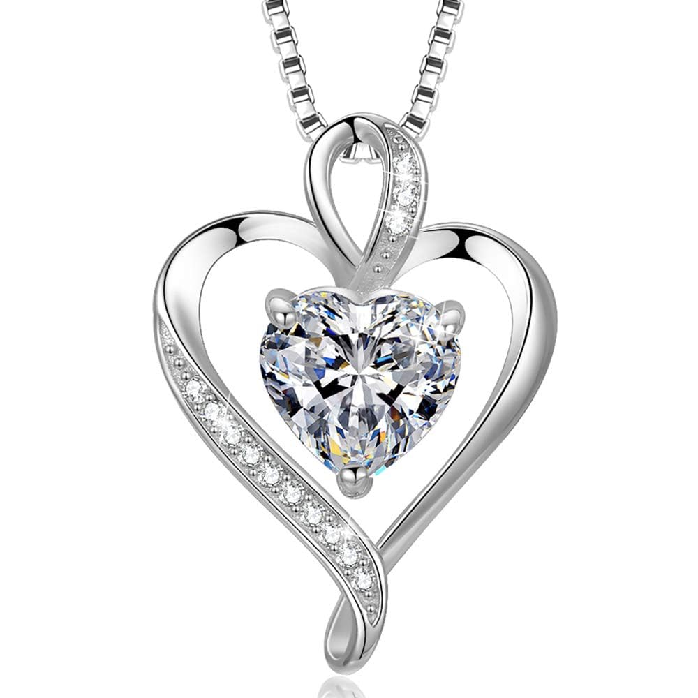 LAVUMO Collana Donna Cuore Argento Sterling 925 Originale Gioielli Regalo per Lei Amiche Moglie Mamma Fidanzata Compleanno San Valentino Natale Anniversario Festa Della Mamma Donna Regalo Idea