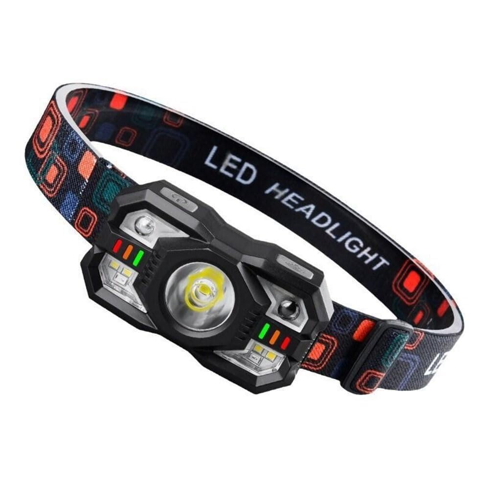 QFGVMXBWKZH IR Motion Sensor Head Lamp Rechargeable Headlight Portable LED Headlamp Waterproof Flashlight Camping Fishing