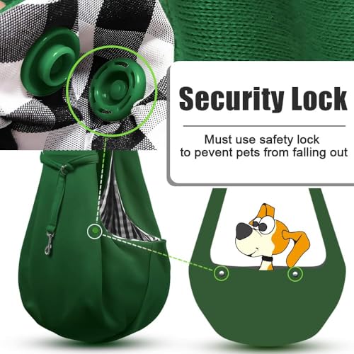 Image of Tomkas Dog Sling Carrier for Small Dogs Puppy Carrier for Small Dogs (Emerald Green, Adjustable Strap & Zipper Pocket)