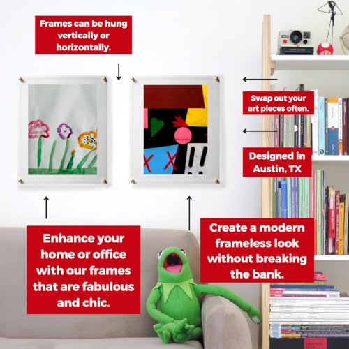 Coolmodernframes GMS1923DG Cool Modern Frames 16X20 Inch Clear Double Panel Floating Acrylic Picture Frame Display thumb #7