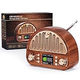 ROCAM DAB/DAB+ Digitalradio, Vintage-Radio mit 8 W leistungsstarker Soundunterstützung, Bluetooth, AUX-IN, TF-Karte, 3000 mAh wiederaufladbarer Akku, perfekt für Zuhause, Büro oder im Freien