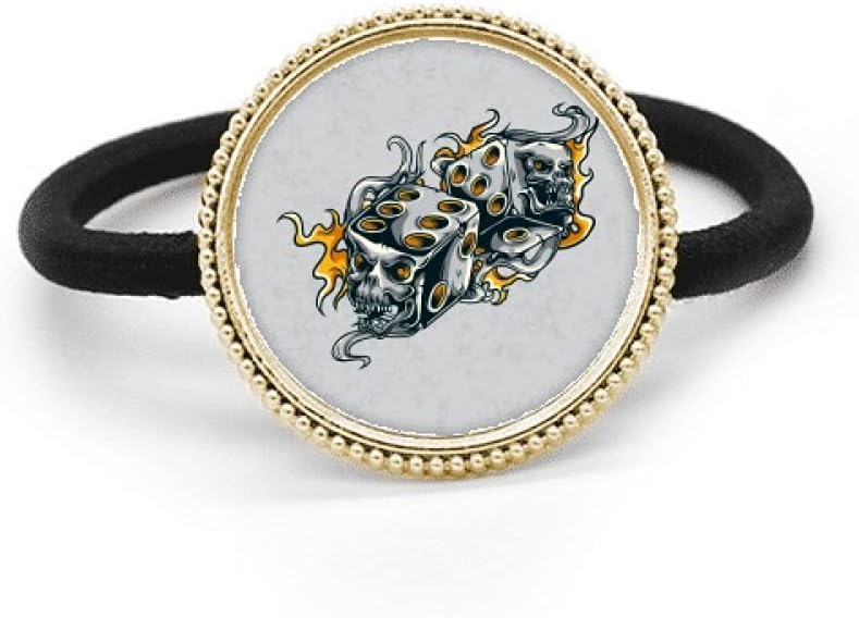l Dice Cool Effects Illustration Silver Metal Hair Tie And Rubber Band Headdress