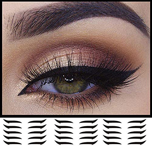40 Stück Eyelid Line Stick Cat Eye Make-up wiederverwendbare Eyeliner-Aufkleber-Double Eyelid Sticker Eyeliner Make-up-Aufkleber, Instant Outline, leicht zu reinigen und flexibel (Schwarz) thumbnail