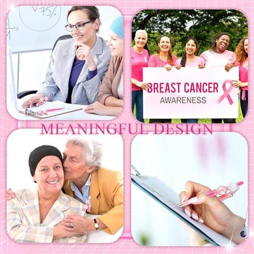 Set de 24 bolígrafos con cuentas para concienciación cáncer de mama miniatura 6
