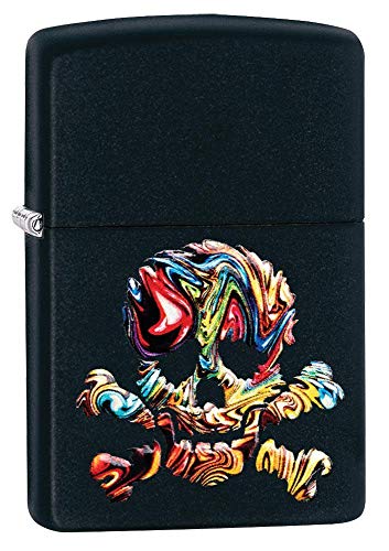 Encendedor Zippo con diseño de calavera multicolor texturizado miniatura 1