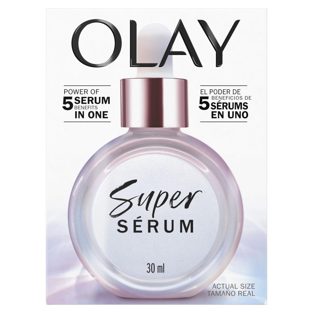 Olay Super Serum, Nawilżające Serum Do Twarzy Z Witamina C, Niacynamid, Peptyd Kolagenowy, Dobrze Starzejąca Się Skóry, E Rozjaśniający, 30 ml