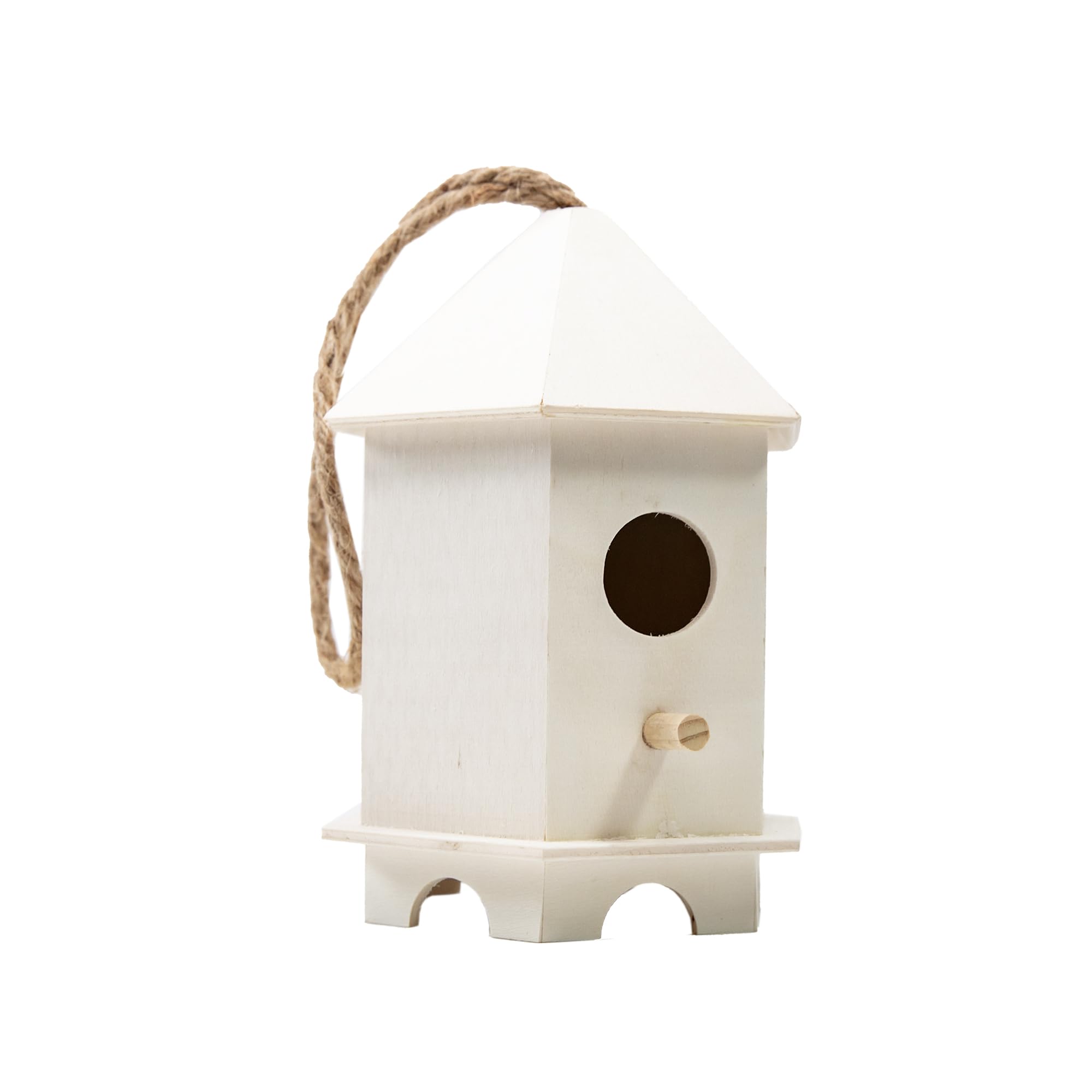 DIY Holz-Vogelhaus, Wildvogel-Futterhaus, Vogelhäuschen zum Aufhängen, zieht Vögel an & verschönert Ihren Garten! (Creme, D)