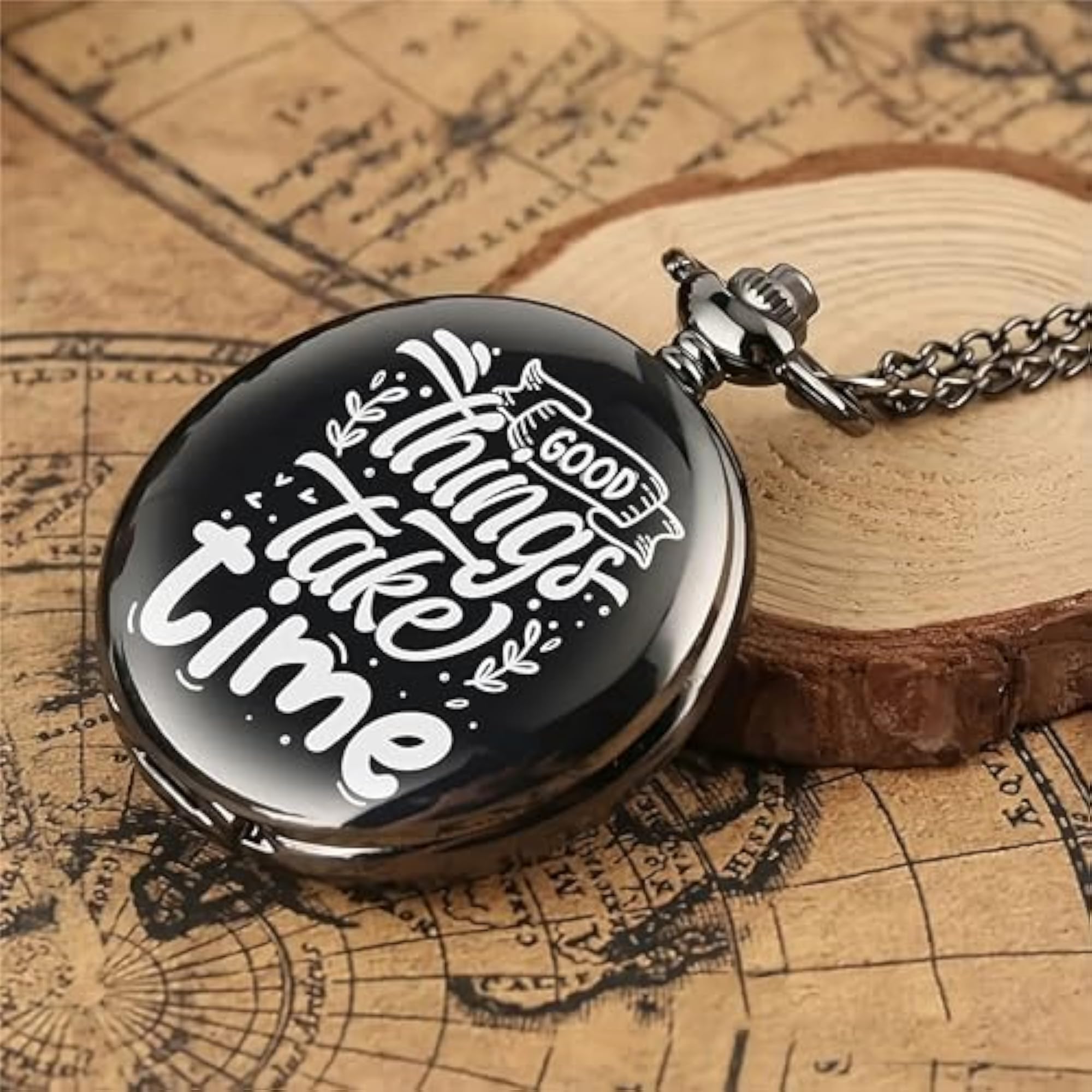 Royal Black Pocket Watch, Unique Memorable Gift