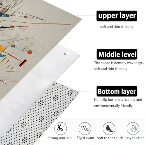 Tapis d'entrée maison antidérapant et lavable aux lignes géométriques