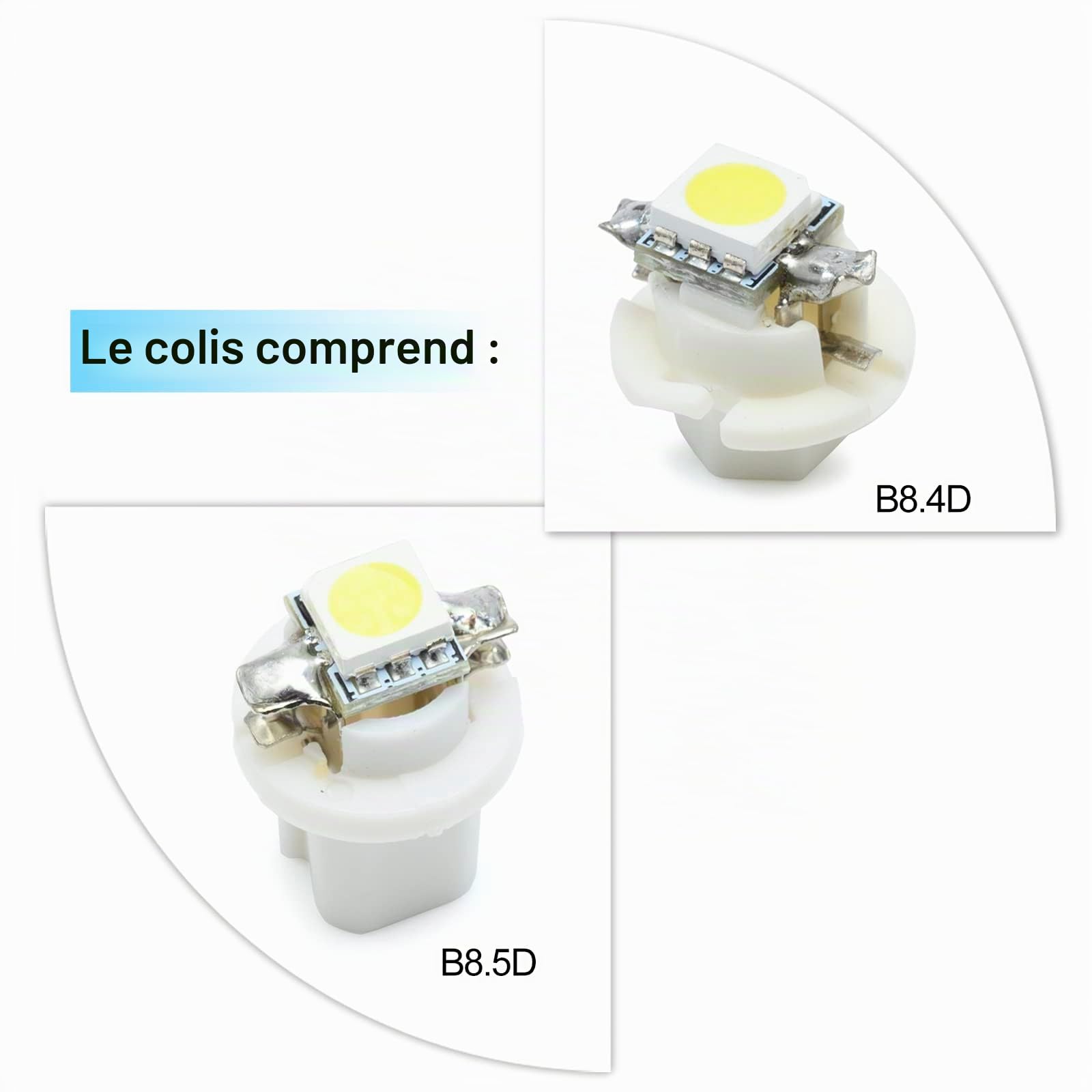 Ampoules LED pour tableau de bord O-pel Astra G H, O-pel Vectra B C, O-pel Corsa B C Compteur de vitesse Tachymètre Clock Affichage LCD Illumination Dash Lights (Blanc)