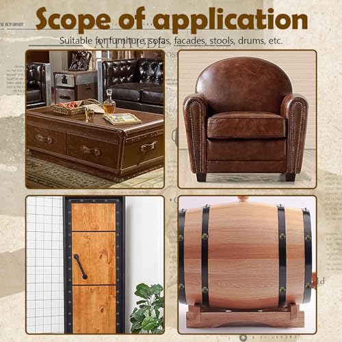 SNOMEL 100 peças de tachinhas de estofamento de margarida para móveis com caixa, pregos de estofamen