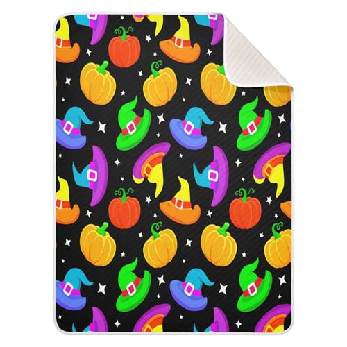 Burbuja Colorful Witch Hats Baby Blanket for Boys Girls, Nursery Soft Warm Swaddling Receiving Baby Blankets, 30x40 in Toddler Blanket