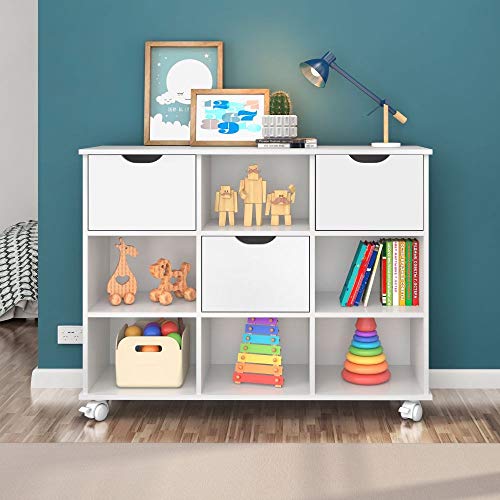 Nicho Organizador 3 Gavetas com Rodízios Branco - Qmovi
