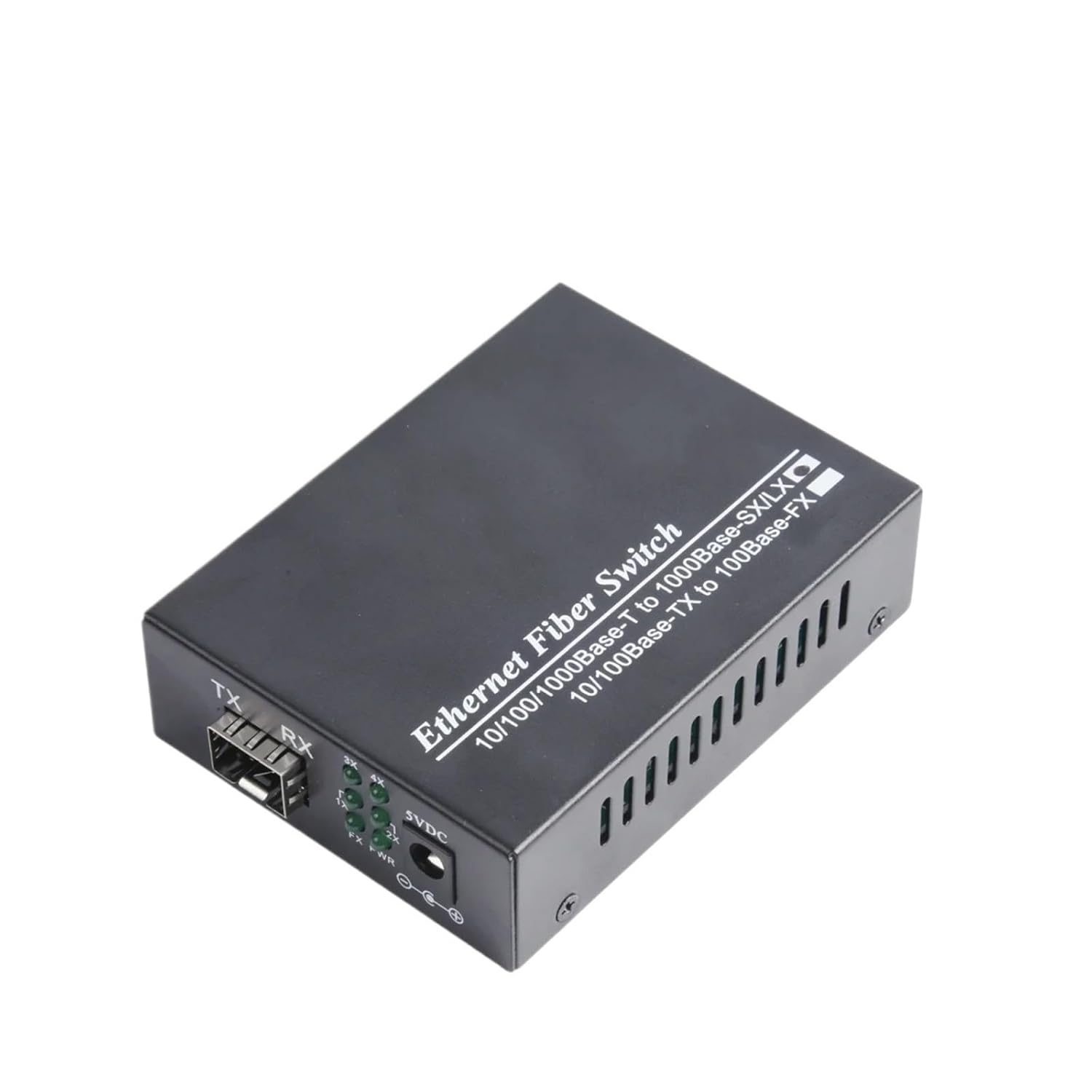 Gigabit SFP Media Converter 1 SFP to 4 RJ45 Transceivers 10/100/1000M Fiber Optic Switch(2PCS)