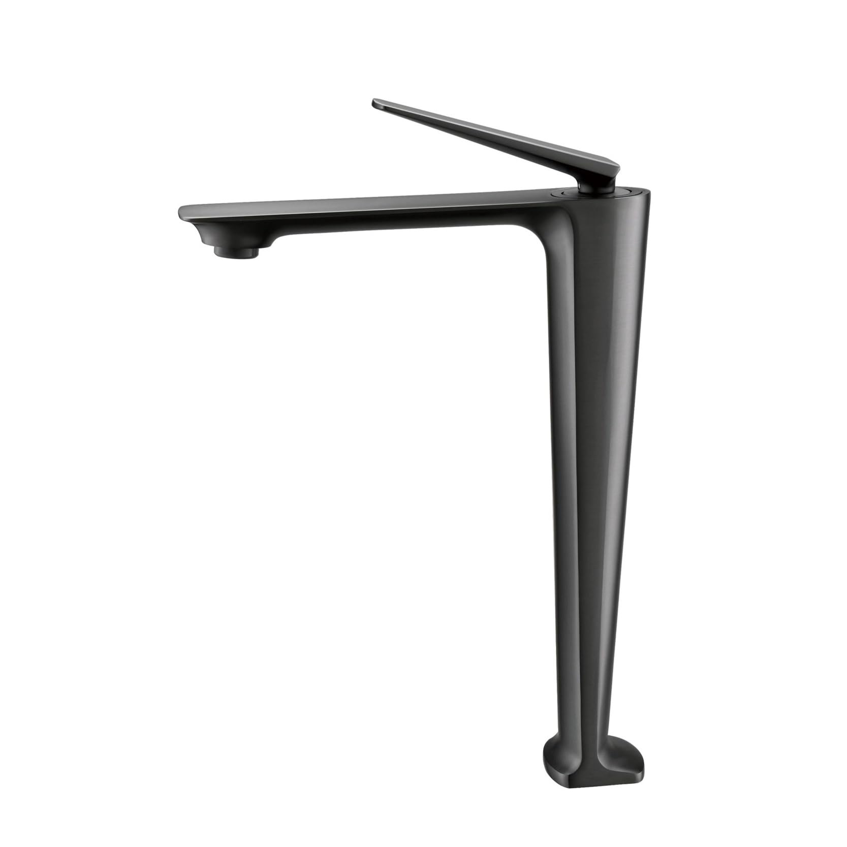 Robinet de salle de bain double contrôle chaud froid en laiton gris brossé durable