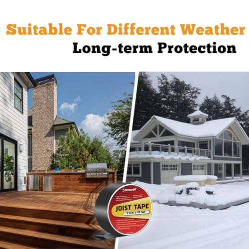Butyl-Joist-Tape-for-Decking-Heavy-Duty-Self-Adhesive-Weather-Resistant-Deck-Tape-Waterproof-Flashing-Joist-Tape-for-WoodJoists-and-Beams-Black-250-2-Rolls