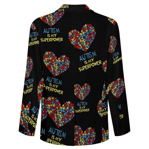 Autism is My Superpower Classic Suits Blazer for Men Business Tuxedo Jacket Sport Coat Two Buttons4