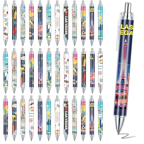 Sayglossy 36 Pcs Las Vegas Ballpoint Pen Collectible Las Vegas Gift Pen Bulk Retractable USA...