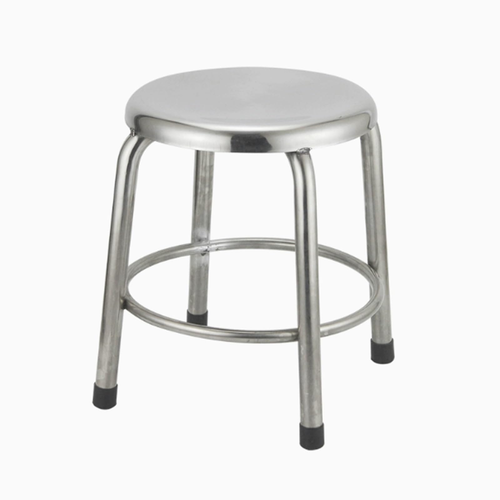 Tabouret da bar rotondo in acciaio inossidabile senza schienale, sedia da bancone industriale in metallo per isola cucina, casa, ristorante, uso commerciale(45cm/17.7in)