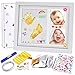 Nabance Baby Handabdruck und Fußabdruck Set Baby Holz Bilderrahmen Gipsabdruck Baby Hand und Fuß DIY Set mit Buchstaben Set, Dekorationen, Gold-Farbe, Aufkleber, Geschenke zur Geburt