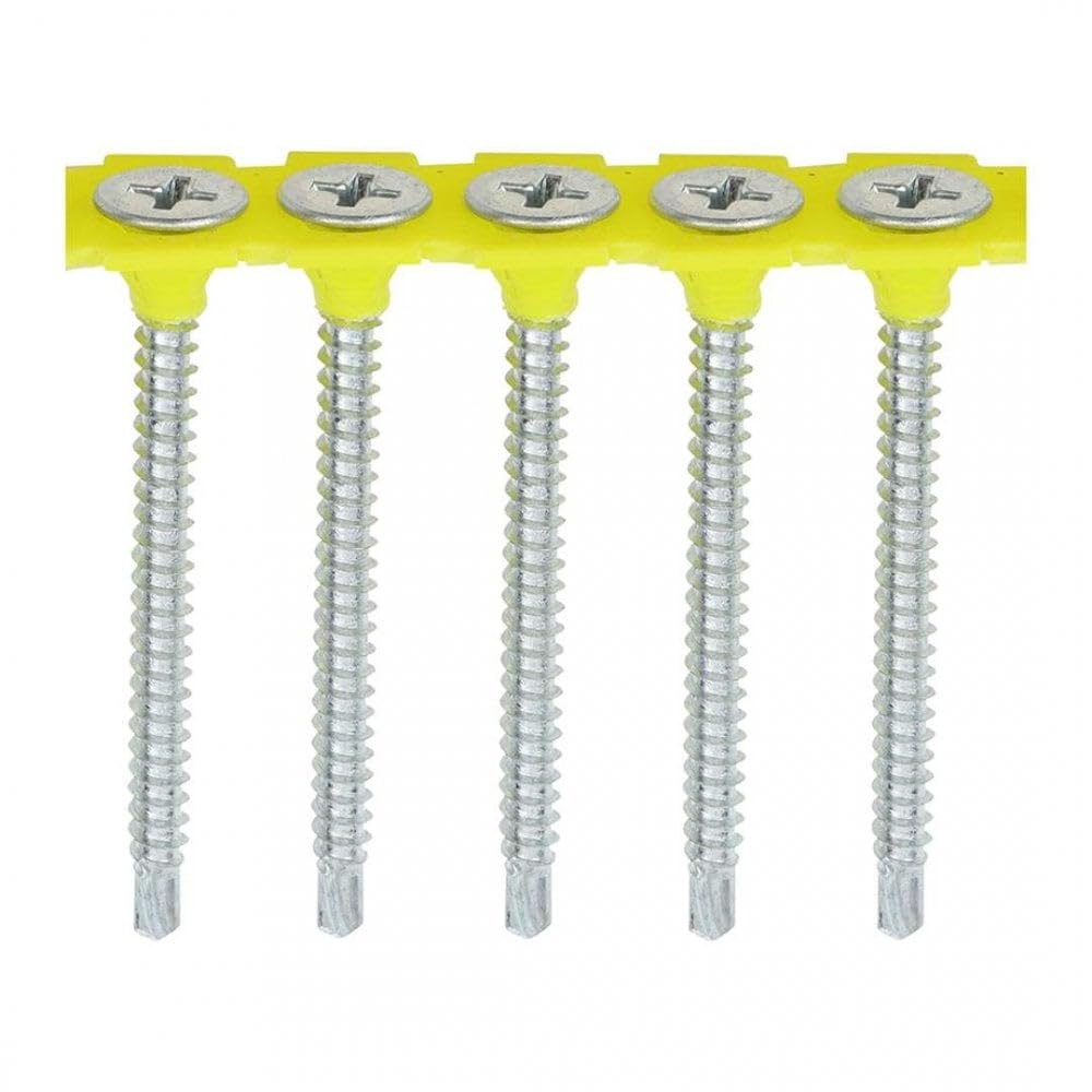 Timco - Collated Trockenbau-Metallbolzen, Gipskartonschrauben, pH-Winkel, Feingewinde, selbstbohrend, Zink (Größe 3,5 x 40-1000 Stück)