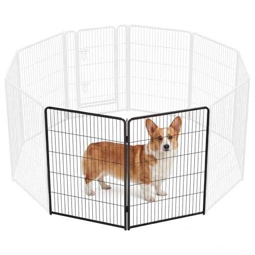 Image of DUMOS Dog Playpen 40 Inch 2 Panels Indoor Outdoor Metal Pet Fence | Foldable Dog Play Pen with Door, Portable Exercise, RV Camping, Puppy Small Medium Large Dogs