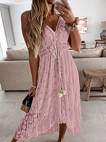 Image of CUPSHE Womens Lace Summer Maxi Dresses 2026 Beach Wear