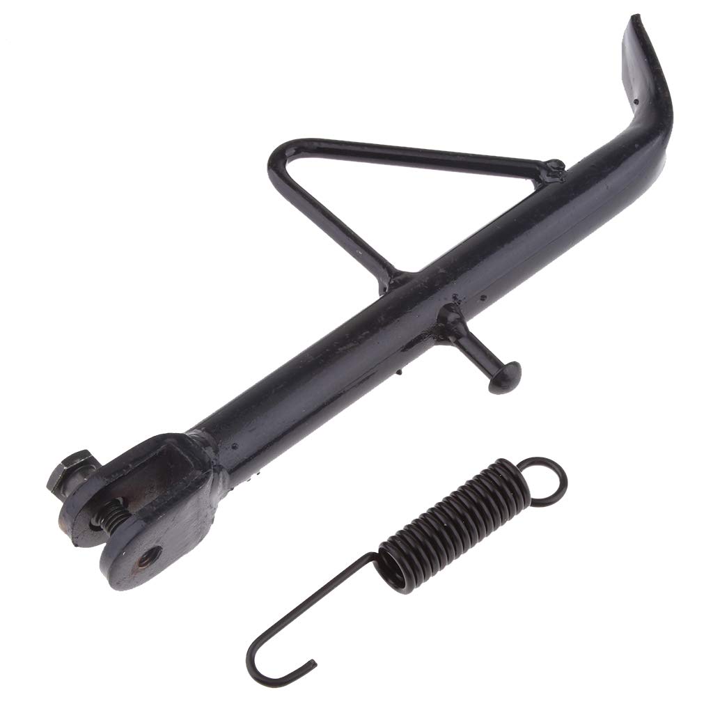 Almencla Soporte Lateral para Motocicleta Montaje de Pie Pata de Pie para Bicicleta, Scooter, Bicicleta Eléctrica, ATV - Negro 20 cm