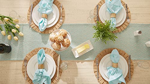 Dii Braided Farmhouse Table Runner, 15 X 72 Inches, 1-Piece, Aqua #TOP2