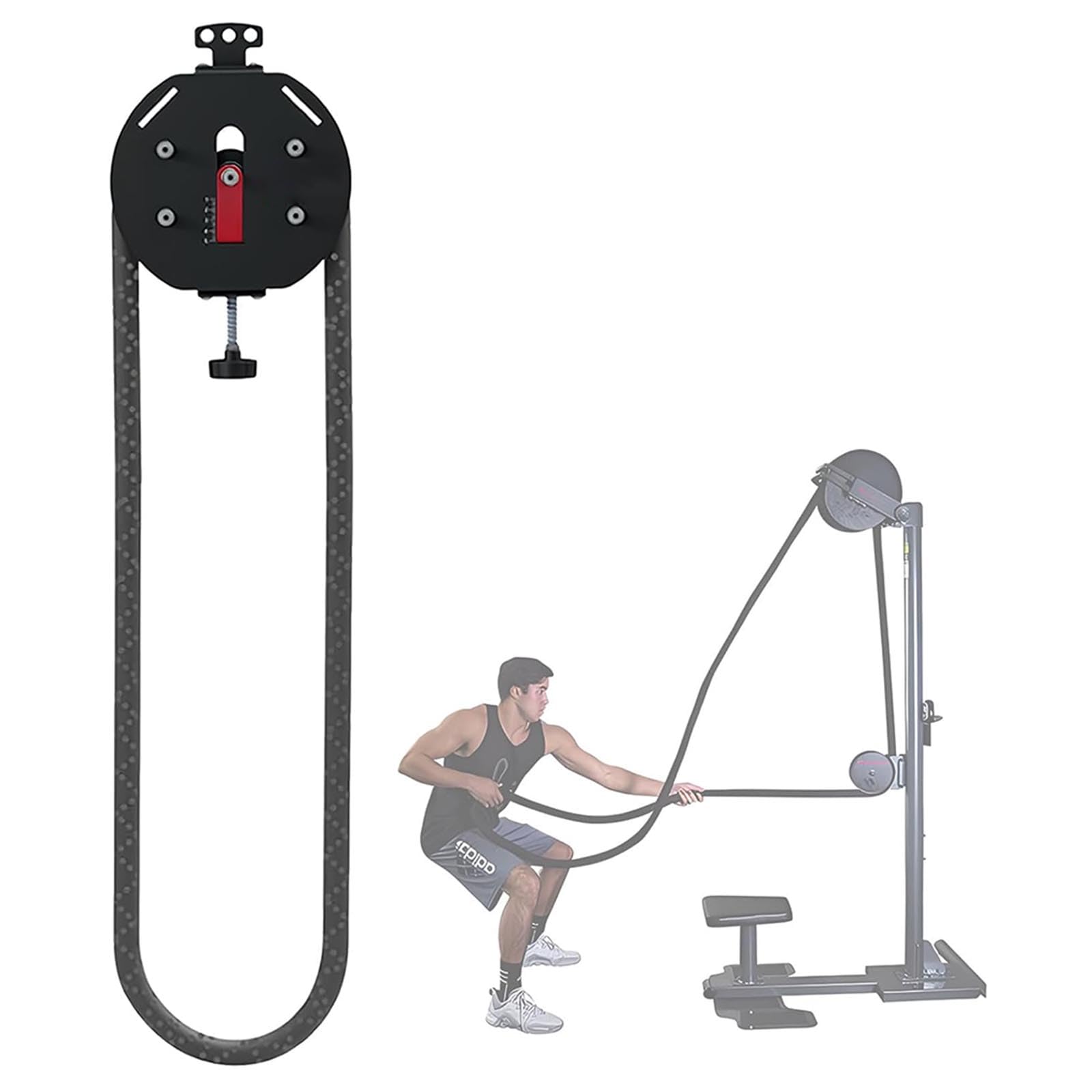 Endless Rope Trainer, Suspension Pulley Cable Machine with Adjustable Resistance, for Muscle Endurance, Upper Extremity Physical Training, Aerobic Exercise Training,Black