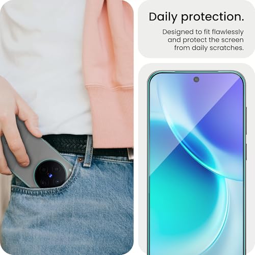 Image of ArmourPro Tempered Glass for Vivo X300 with Back Clear Membrane Guard, Edge to Edge Screen Protector, Anti-Bubble, Anti-Fingerprint, Oil Resistant, Installation Kit | Black