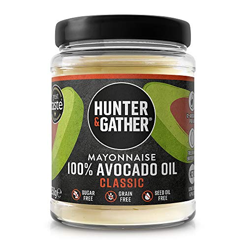 Hunter & Gather Mayonesa de Aceite de Aguacate Puro 250g | Hecho con Yema de Huevo de Gallina Campera Inglesa | Paleo, Keto, Libre de Gluten y Azúcar | Libre de Saborizantes Artificiales