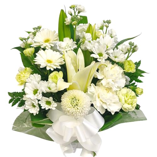 お供えアレンジ・リスペクト 【生花 弔事 仏花 お供え 御供 アレンジメント 宅配 仏壇 法事】 (白系)