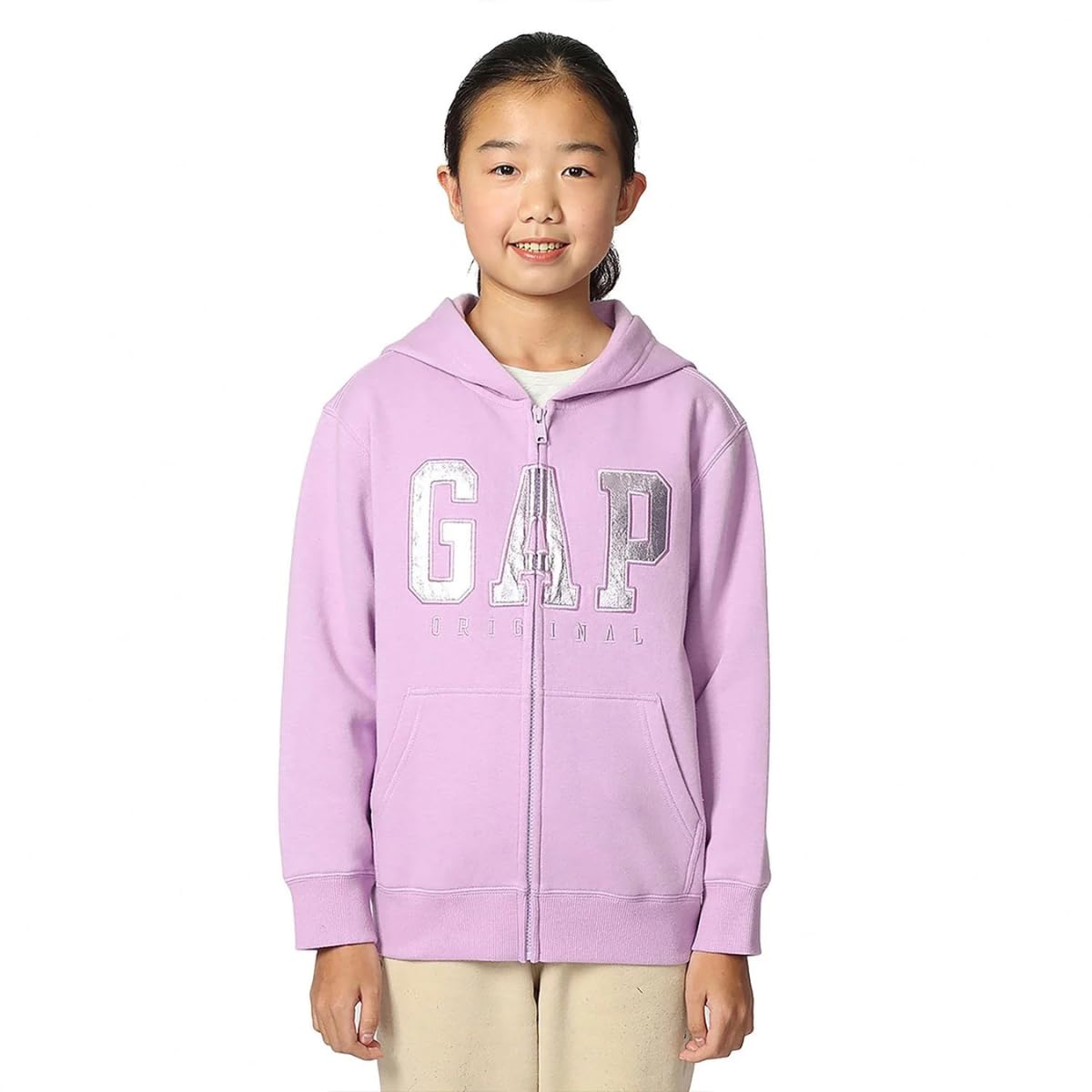 GAP Girls' Logo Hoodie Hooded Full Zip Sweatshirt