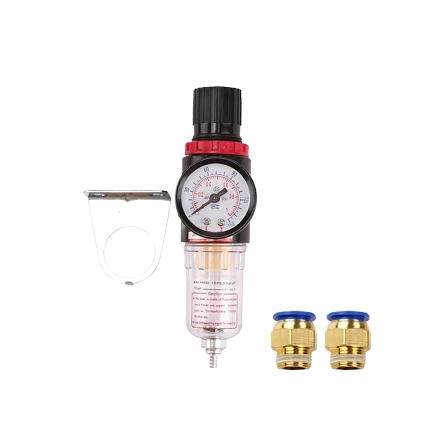 AFR2000 Pneumatic Filter Regulator Air Handling Unit Pressure Switch Gauge for Compressors with Accessories(AFR 10mm Fittings)
