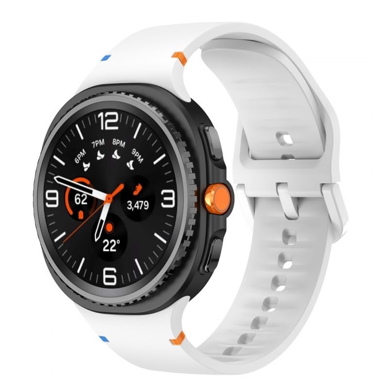 Image of YODI Strap Bands Compatible With Samsung Galaxy Watch 8 40mm 44mm /Watch 8 Classic 46mm Band,silicone strap with stitching Design Wristband for Galaxy Watch 8 /8 Classic Small /Large Size