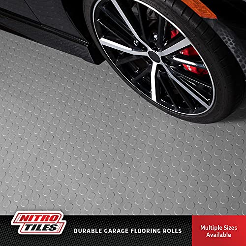 Incstores 1.6Mm Thick Standard-Grade Nitro Garage Roll, Truck & Car Floor Mat | Flexible Vinyl Automotive Floor Mats For Garage, Workshop, Car Mats Or Trailers | Coin-Top, Stainless Steel, 7.5' X 20' #TOP1