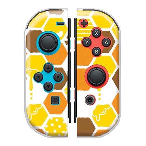 switch専用 joy-con ケース スイッチ コントローラー ジョイコン カバー ハチミツ ハニカム 蜜蜂 はち 03:オレンジ