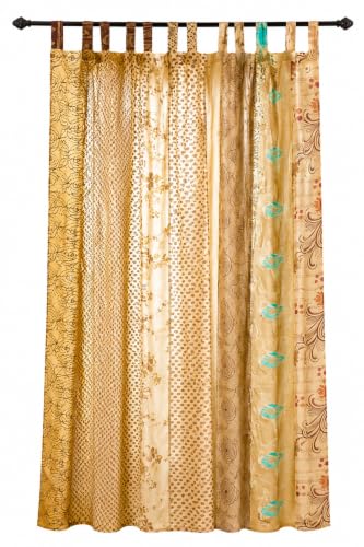 RAJBHOOMI HANDICRAFTS Hippie Curtains, Patchwork Beige, 84 X 43 Inches