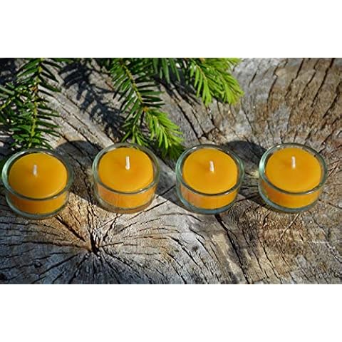 Figura Santa - 10 TEELICHTE aus 100% BIENENWACHS + 4 GLÄSCHEN Cover